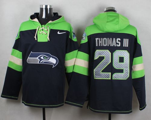 Nike Seahawks #29 Earl Thomas III Steel Blue Player Pullover NFL Hoodie - Click Image to Close